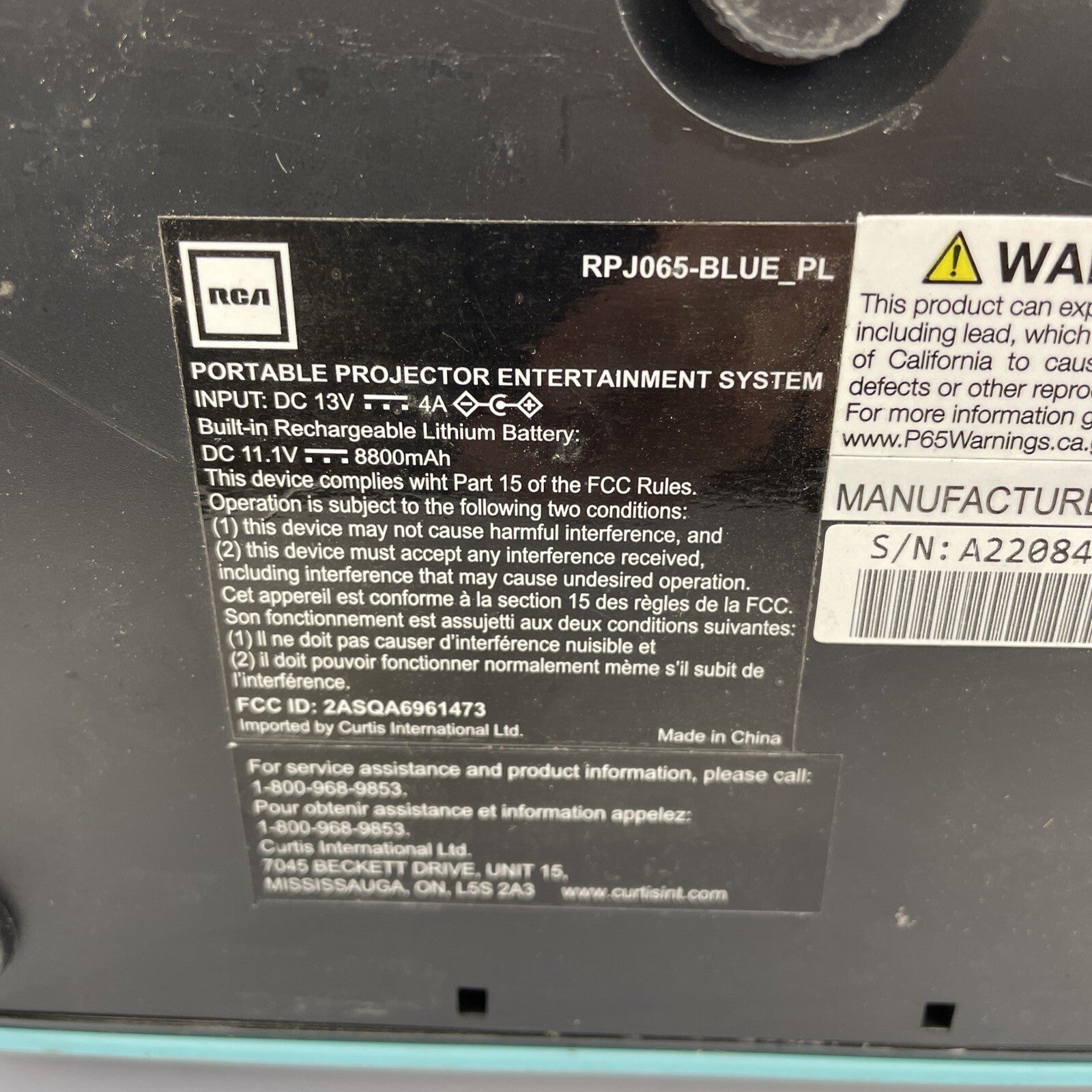 RCA Projector - Portable Entertainment System RP J065- Baby Blue - LOOK