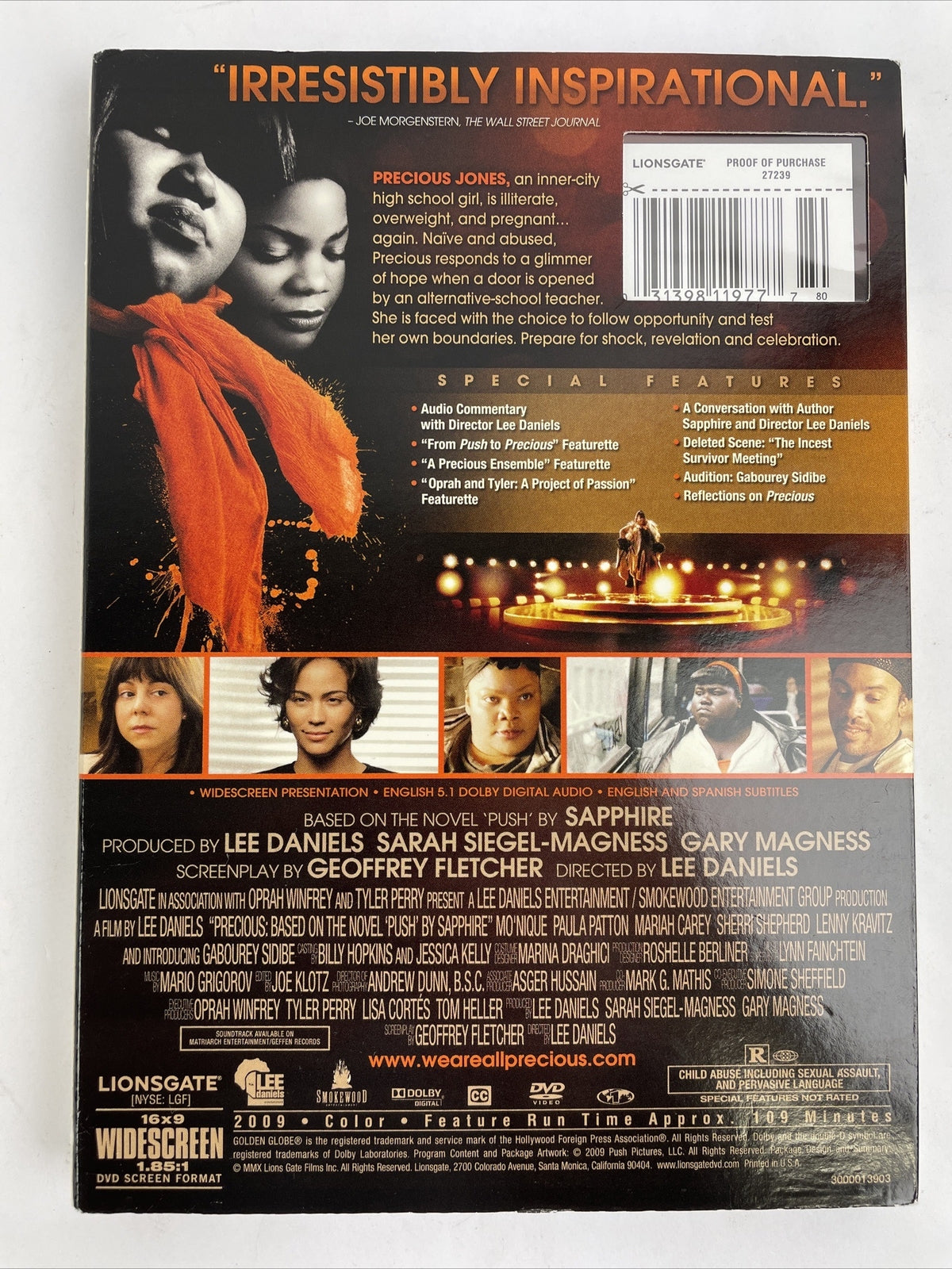 Precious: Based on the Novel "Push" by Sapphire (DVD, 2009) New Sealed Slip Cov.