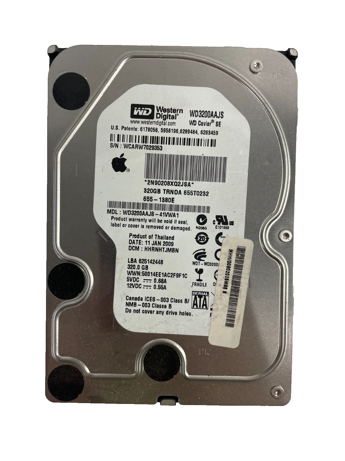 Western Digital Model WD3200AAJS - 41VWA1 SATA Hard Disk Drive Cache 8 MB