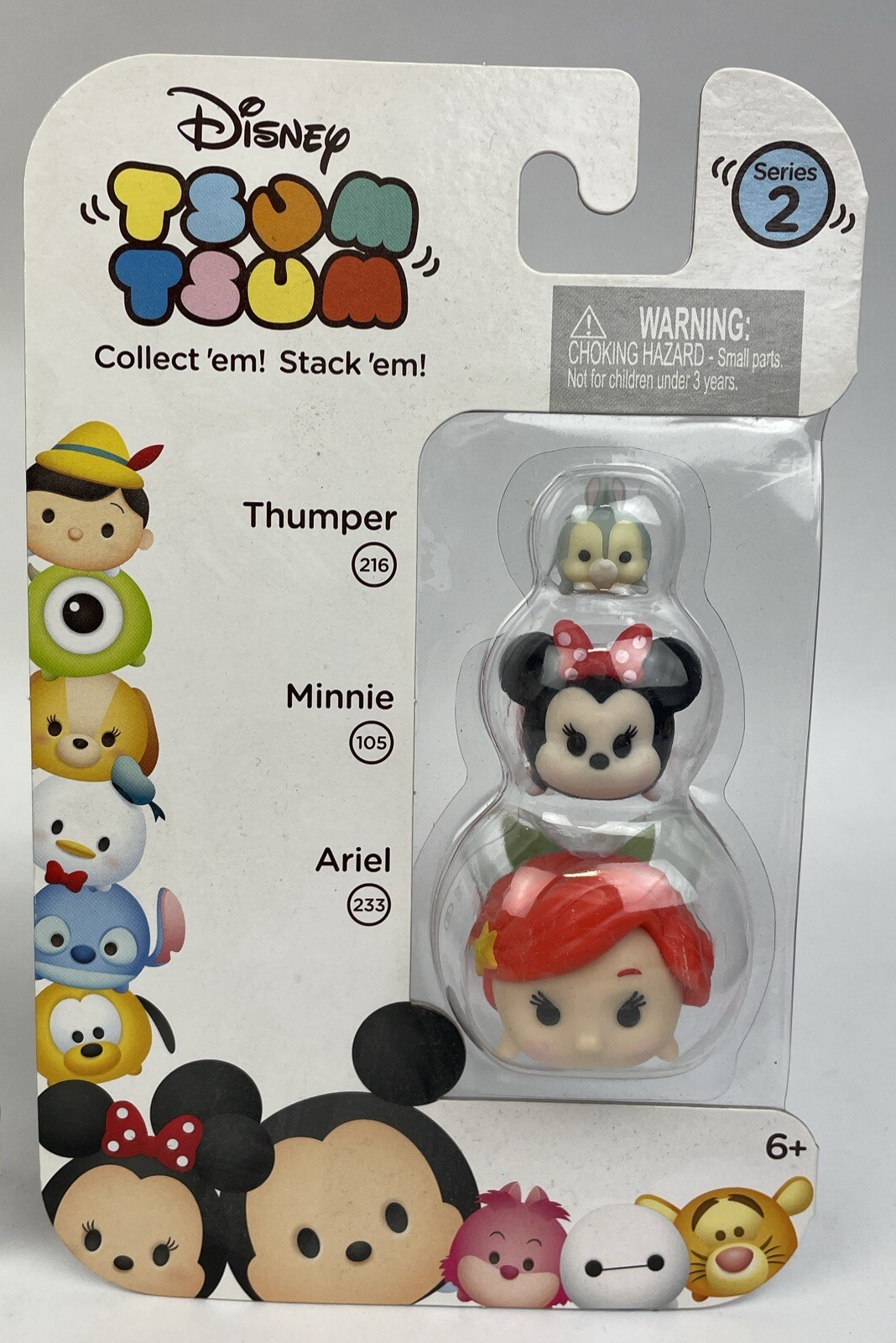 2 Disney Tsum Tsum Series 2 Thumper 216 Minnie 105 Ariel 233 Mini Figure COLLECT