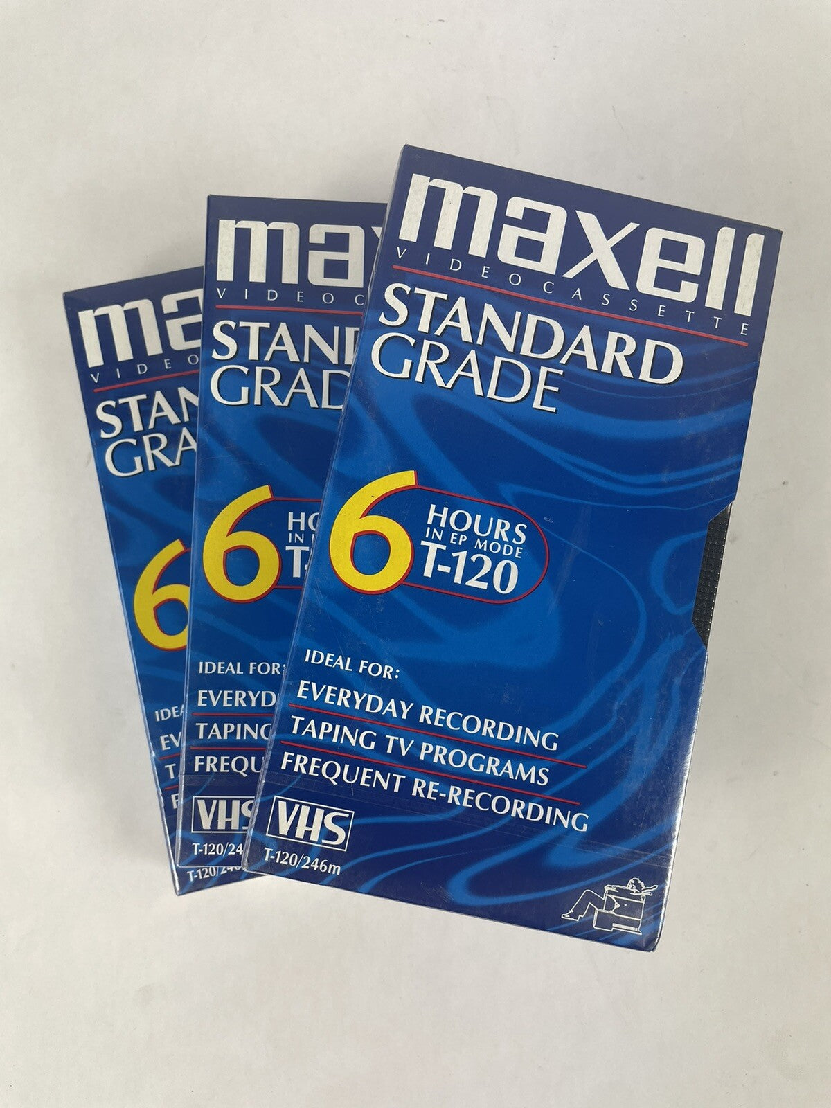 Lot of 3: BRAND NEW Sealed Maxell GX-Silver 6 Hours T-120 VHS Blank Tape