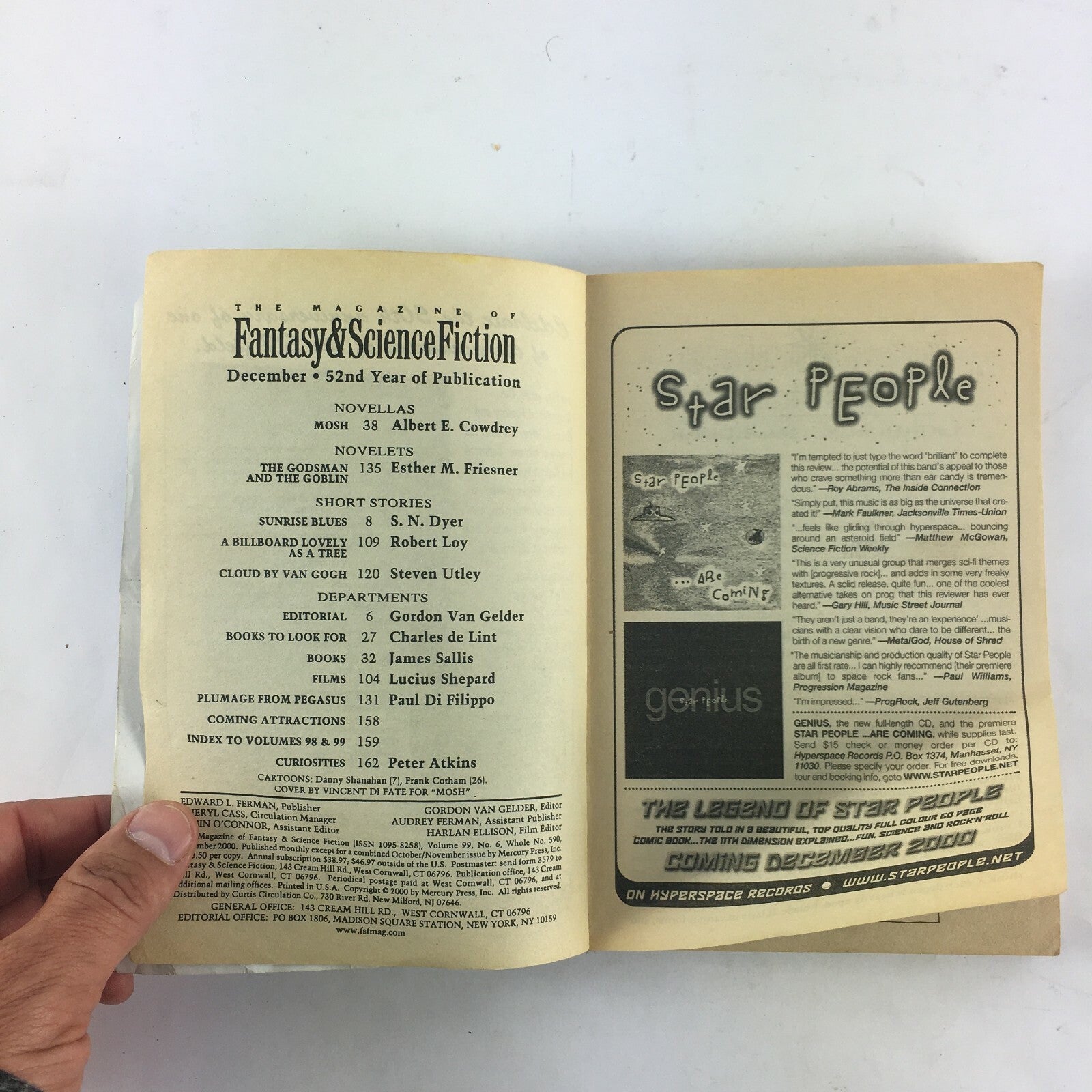 December Fantasy&Science Fiction Magazine Mosh Albert Cowdrey Steven Utley