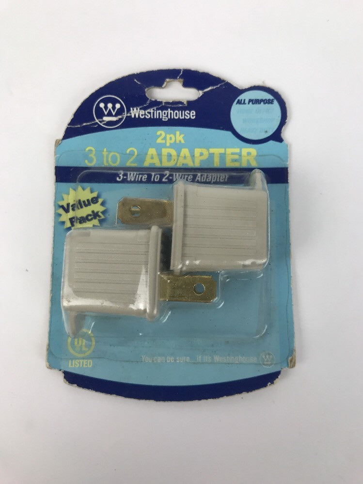 WESTINGHOUSE 3 TO 2 ADAPTER 3-WIRE TO 2-WIRE ADAPTER 2 IN PACK - 3 PRONGS TO 2