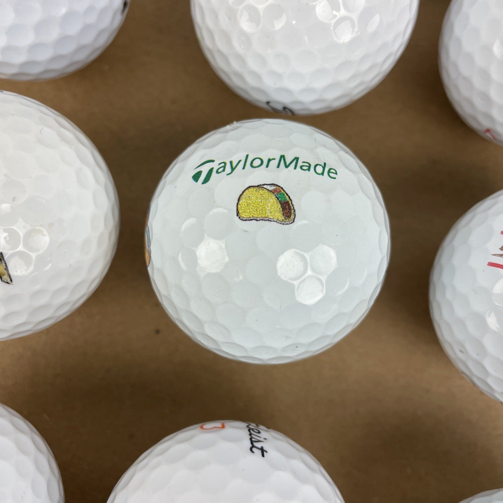 20 x Logo Golf Ball Lot Panda Bull Cali Bear Schwetty Balls FOO KING LONG Booze