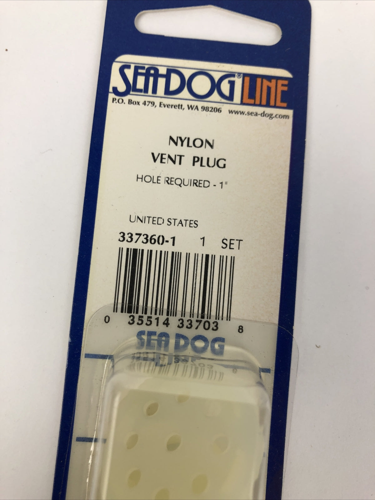 Lot of 5 Sea-Dog Line 337360-1 1-inch injection molded nylon vent plugs for marine compartments and storage ventilation.
