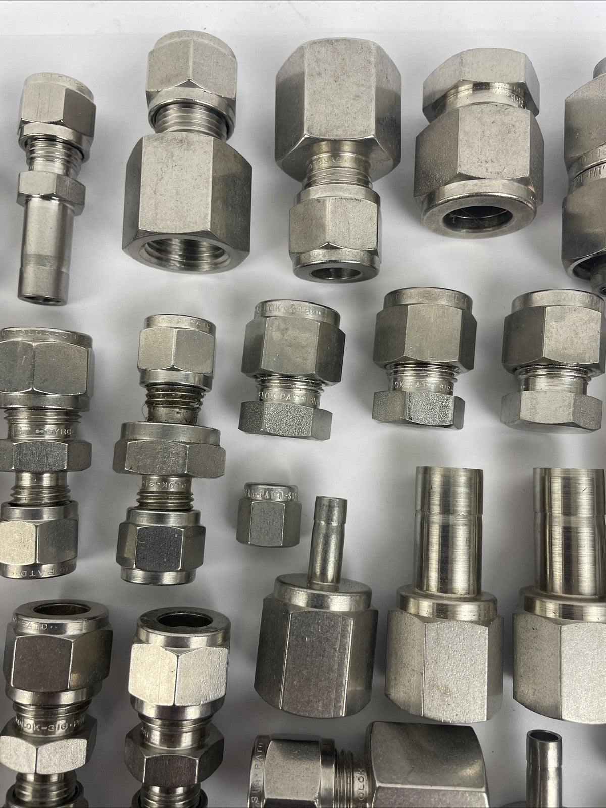 Large Lot Of SWAGELOK CAJON GYROLOK SS Stainless Hydraulic Fittings Asst. Sizes