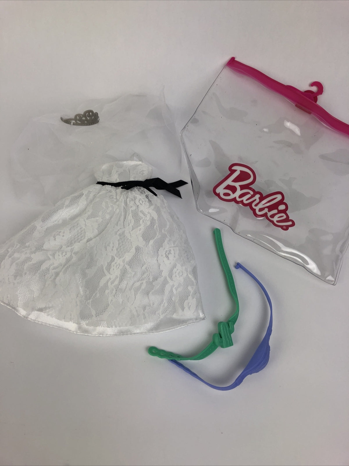 Barbie Outfit - White Wedding Dress with Veil plus Cactus Belt Fanny Pack LOOK
