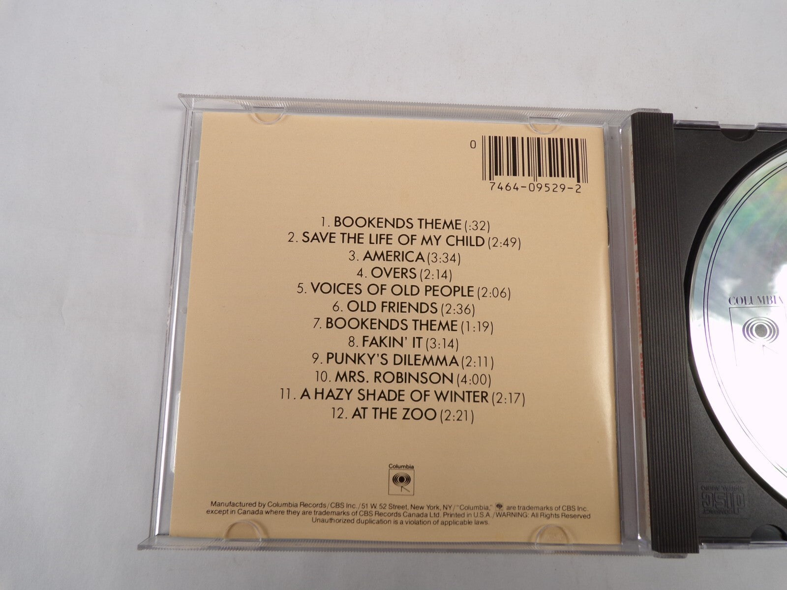 Simon And Garfunkel Booknds Save The Life Of My Child America Overs CD#55