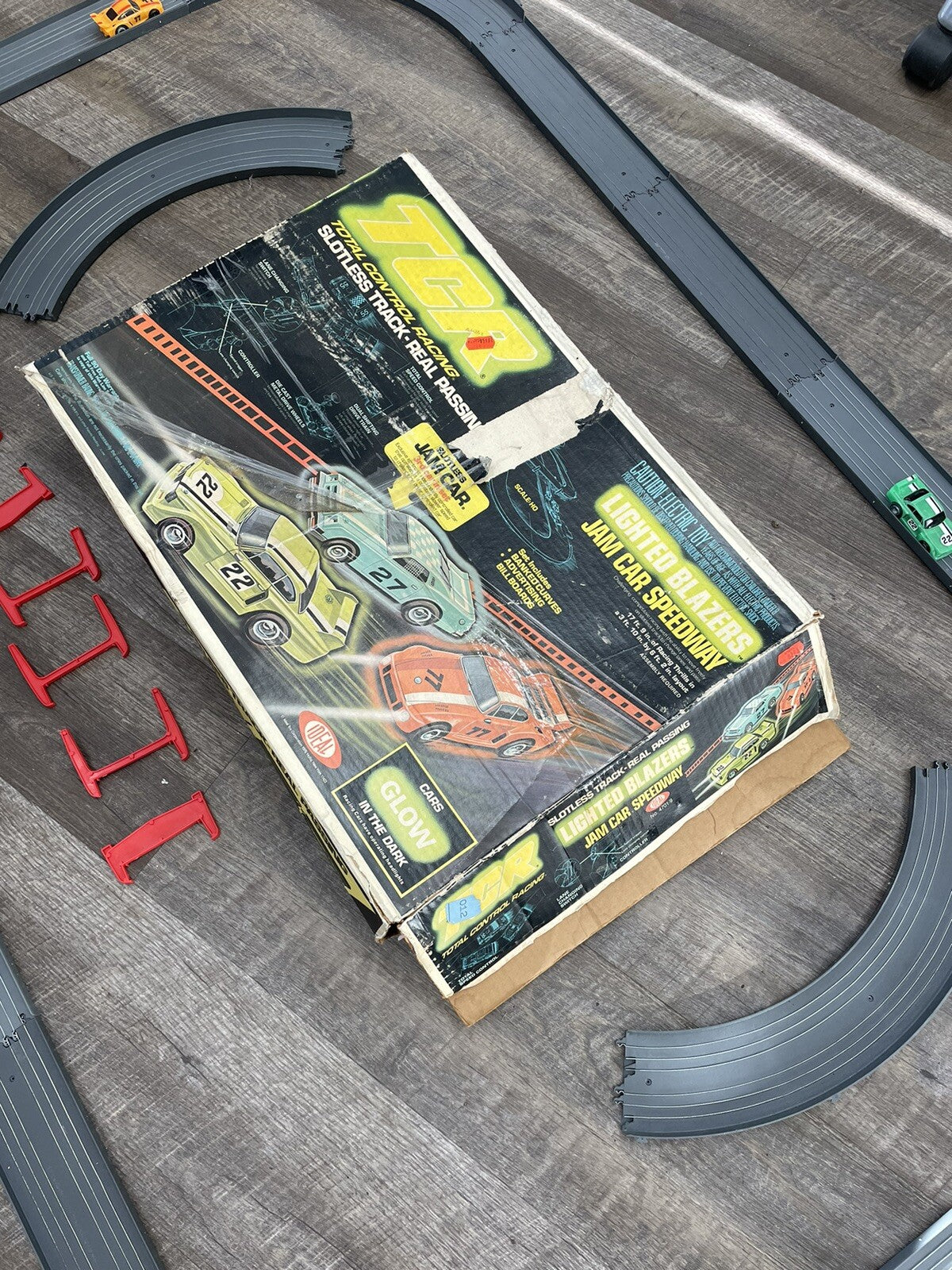 TCR Super Jam Can-Am Race Set - Ideal Toys 1979 Slotless Track Complete In Box
