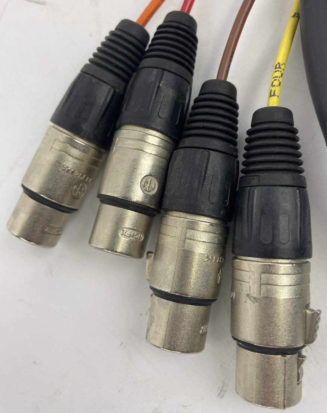4 Channel 1/4" Mono Jack Male to Neutrik XLR 3 pin Female Snake Cable 50"