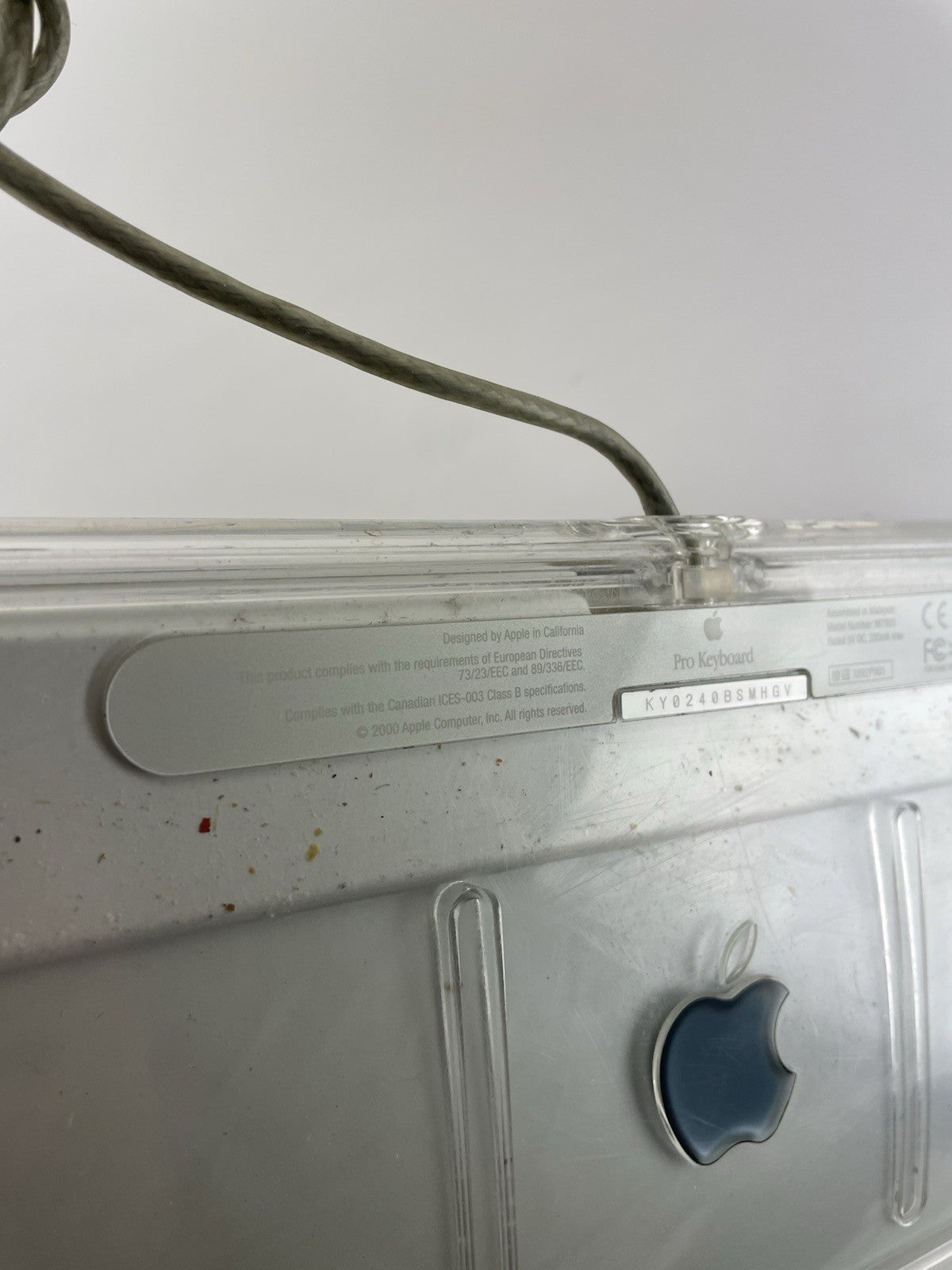 Vintage Apple PRO Keyboard Computer iMac Macintosh M7803 Silver/Clear/Black Keys