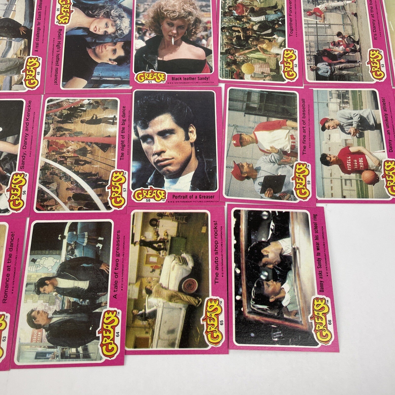 1978 Topps GREASE Movie Series 1 Trading Card Complete Set 1-66 w 11 Stickers