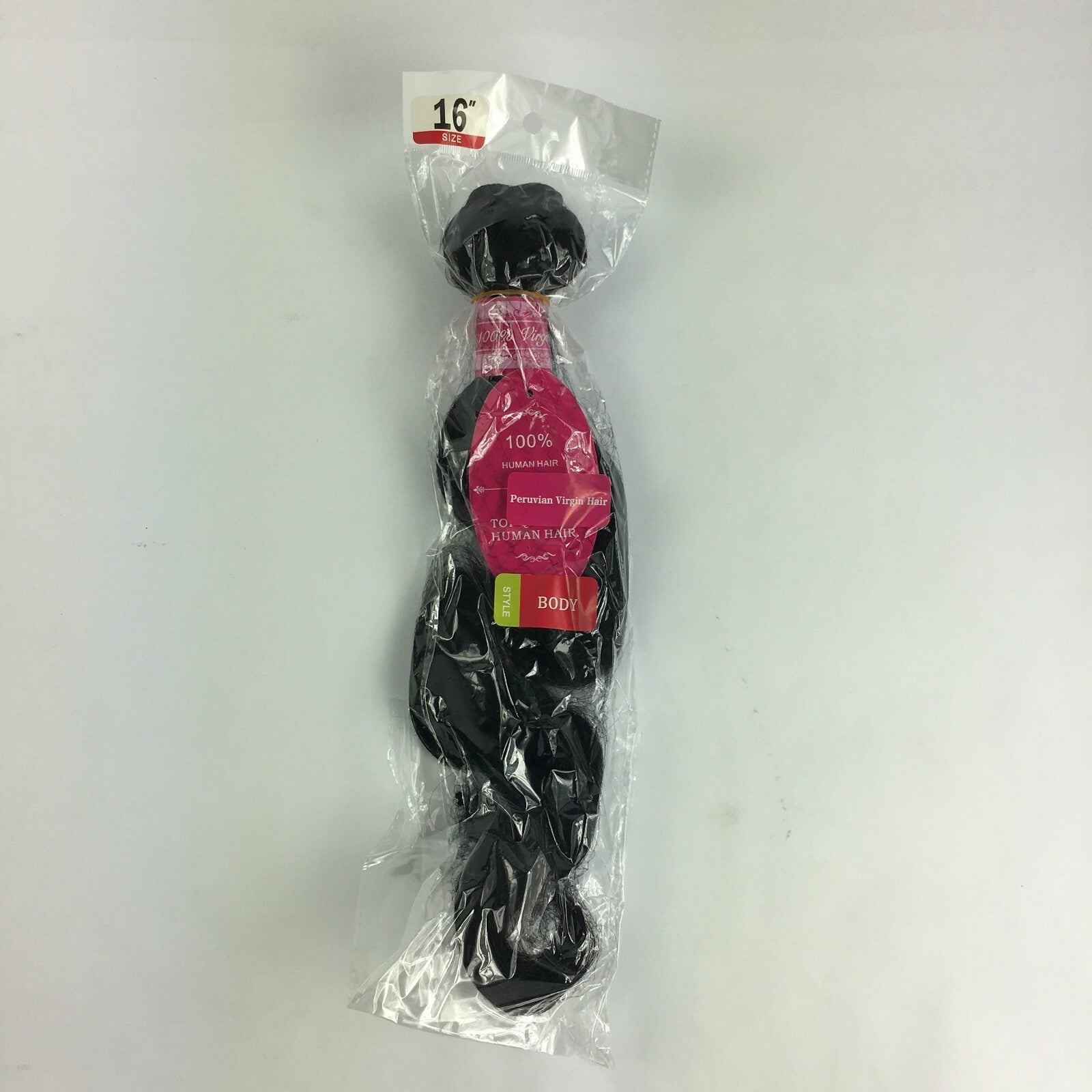 Brand New Peruvian Virgin Hair Body Wave Size 16" Natural Color Black A2