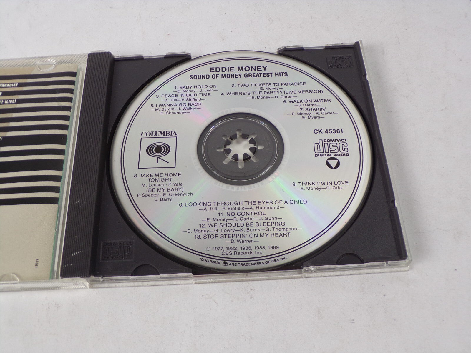 Sound Of Money Eddie Money Baby Hold On Two Tickets To Paradise Peace CD#62
