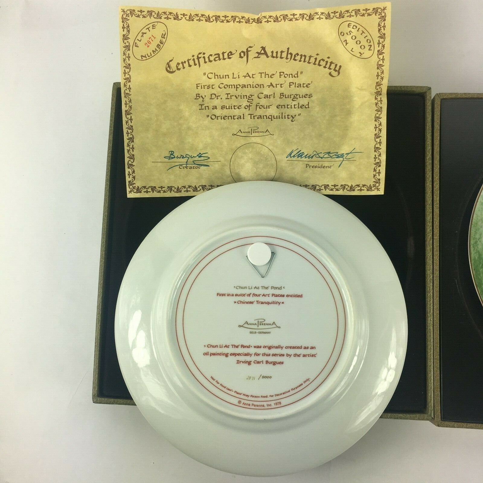 Anna Perenna Chun Li At The Pond June Dream Plates Carol C.Burgues Irving Carl