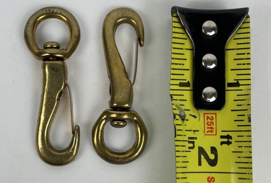 Lot of 2 x Vintage 2” Brass Snap Hook Clips Bimini Sailboat Nautical Marine