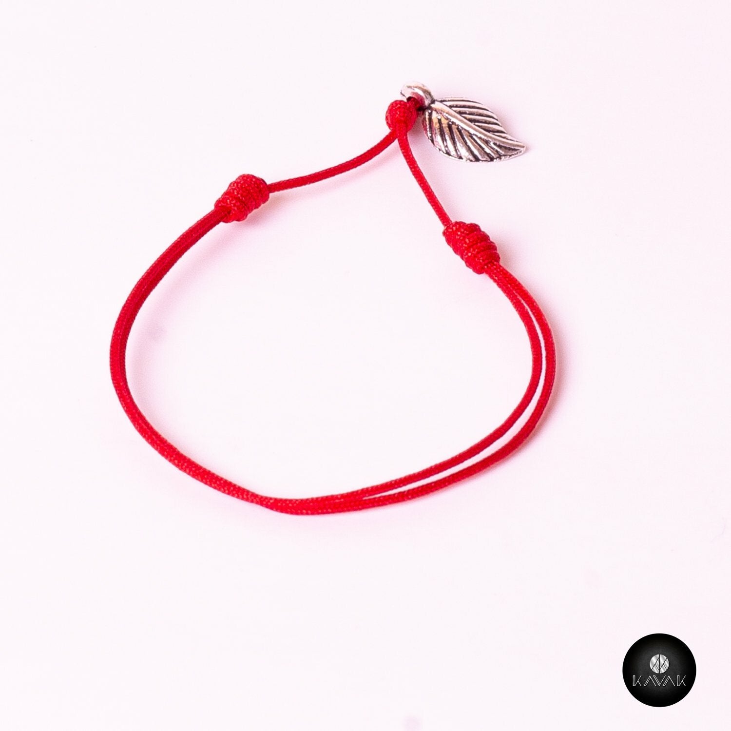 Kavak handmade silver plated hanging leaf adjustable women's bracelet