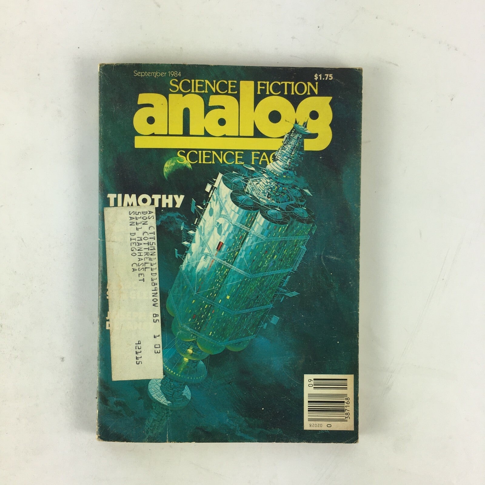 September 1984 Analog Science Fiction Fact Magazine Timothy Zahn Vinicoff