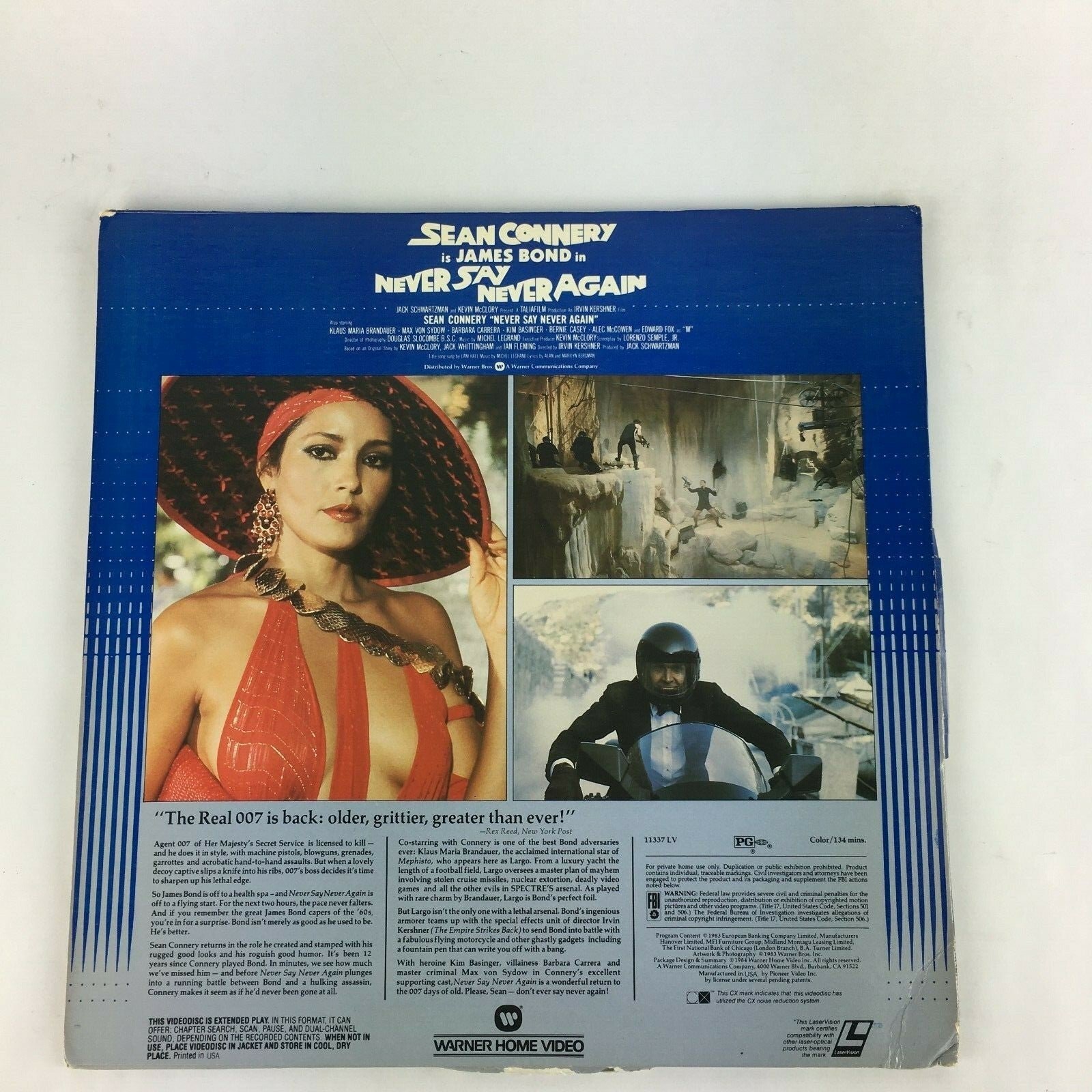 Laser Disc:James Bond 007:Never Say Never Again