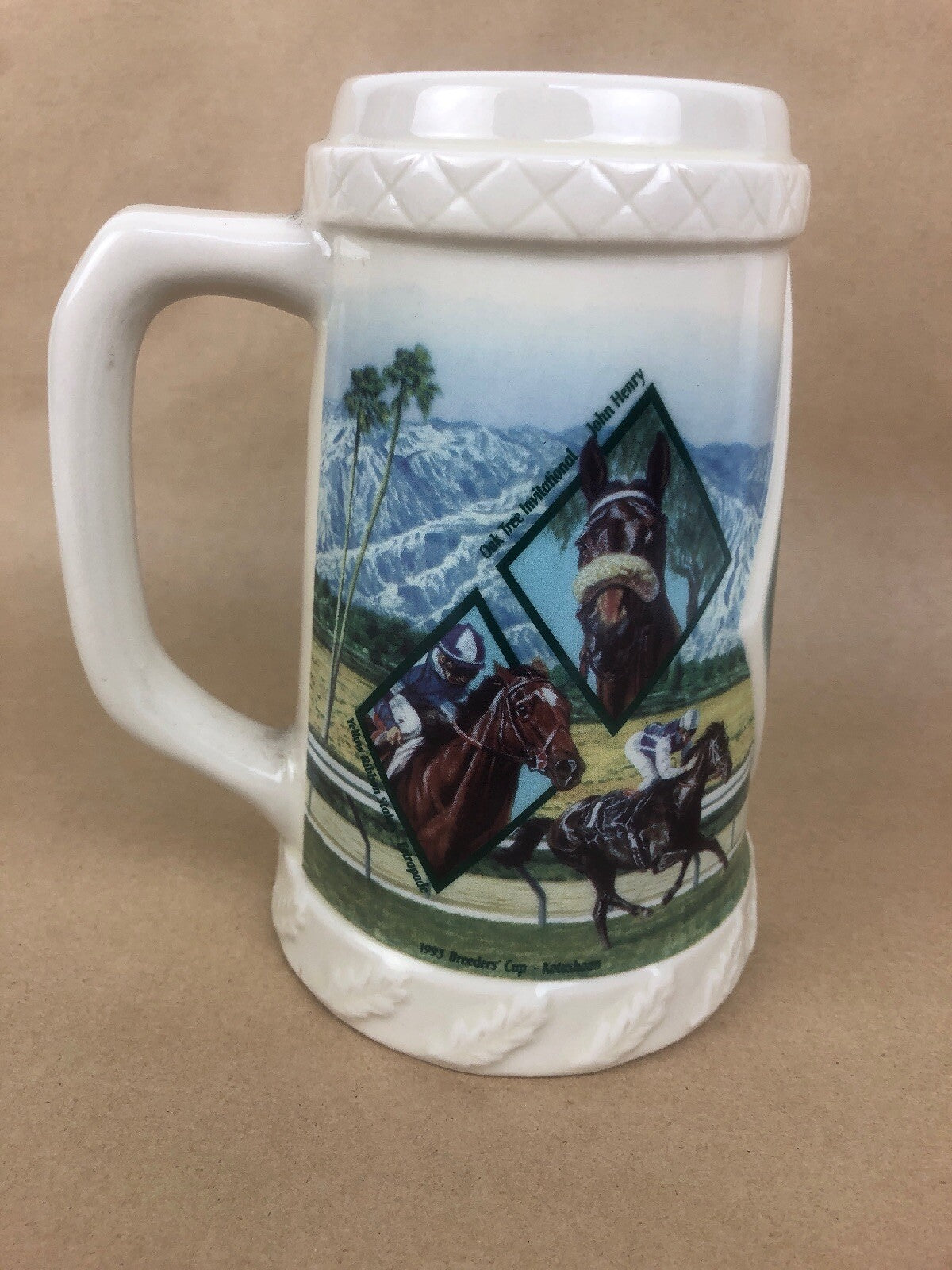 Vintage Oak Tree Santa Anita 20th Anniversary Stein Mug ~ Breeder’s Cup - 1994