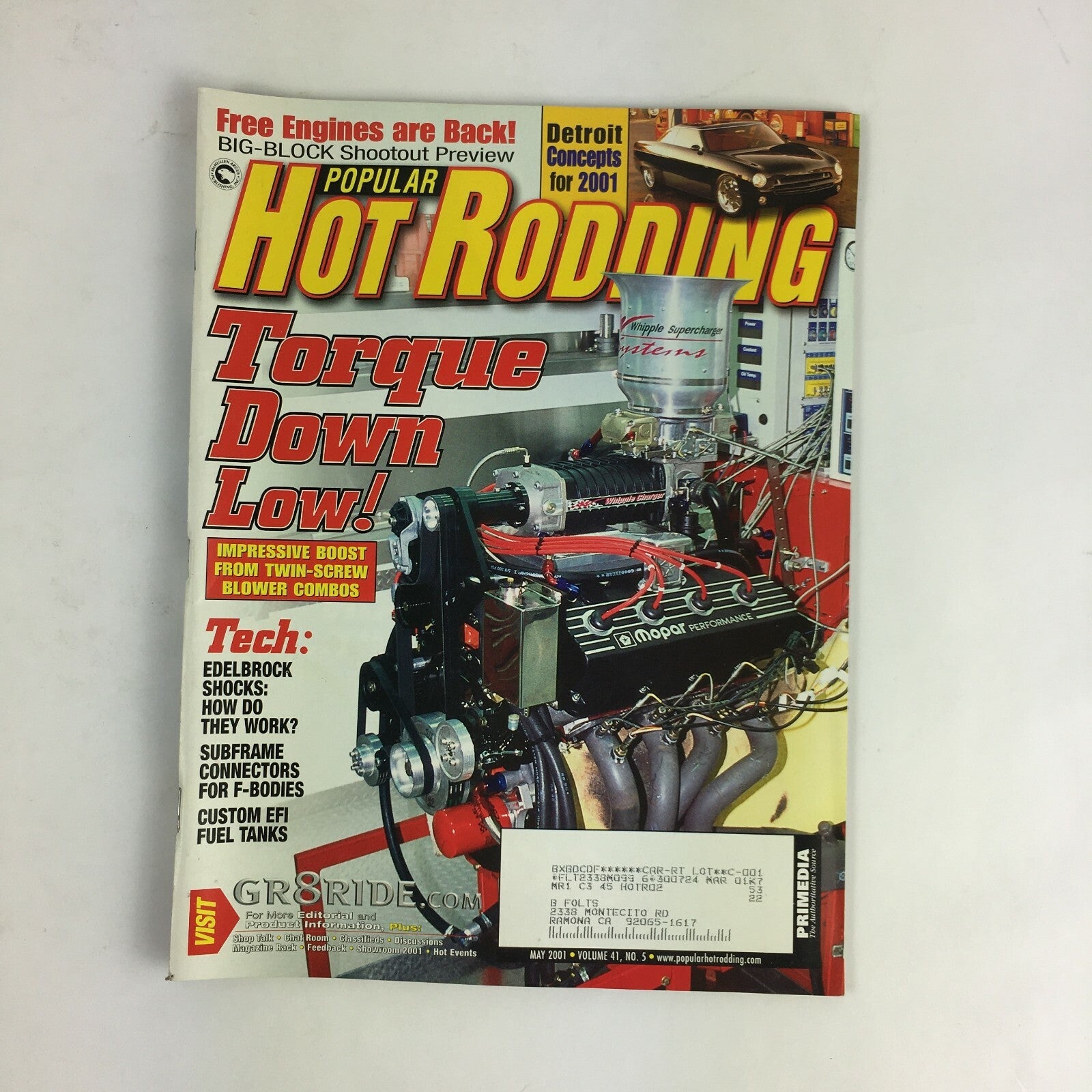 May 2001 Hot Rodding Magazine Torque Down Low! Impressive Boost From Twin Screw