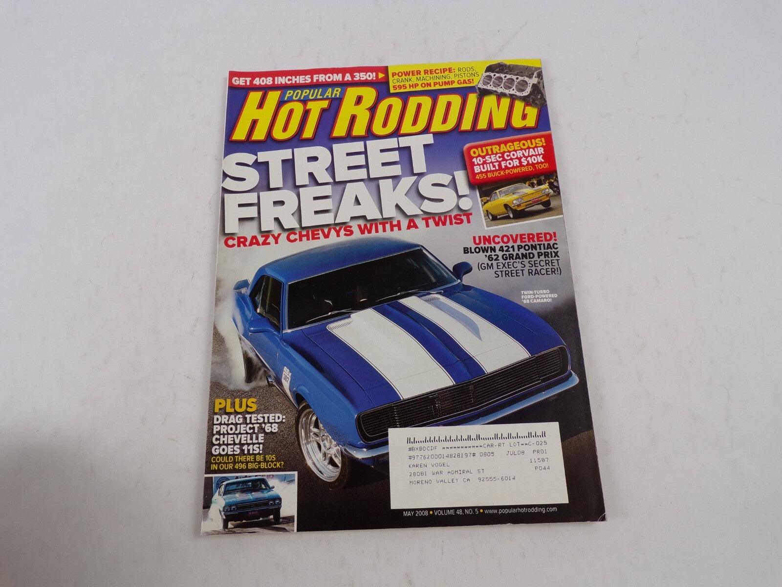 July 2008 Hot Rodding Magazine Street Freaks! Crazy Chevys With A Twist Uncover