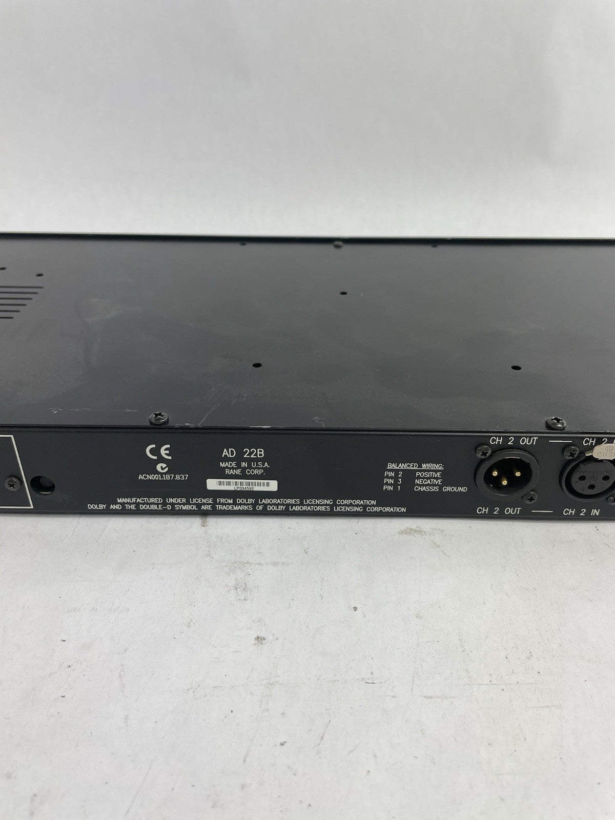 Rane AD22B - Rack Mount Dolby Time Link Digital Delay No PSU