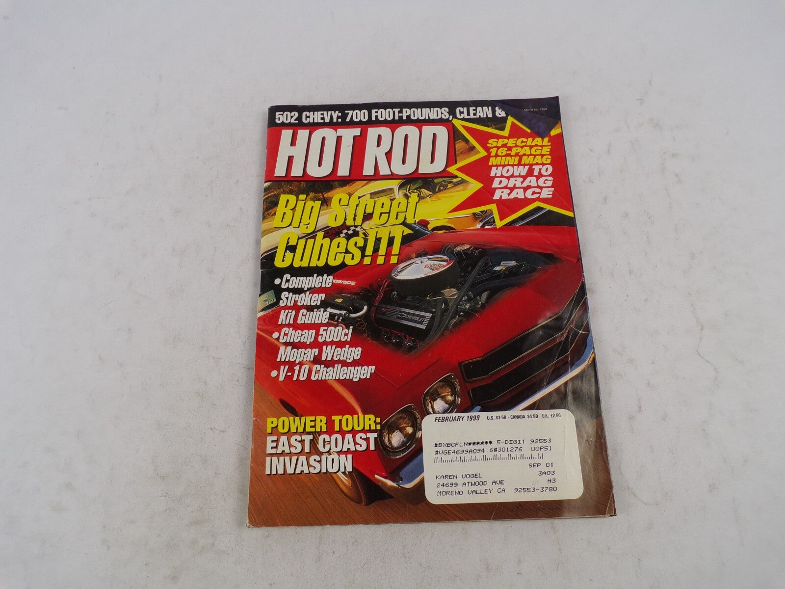 February 1999 Hot Rod Big Street Cubes!!! complete Stroker Kit Guide Cheap 500ci