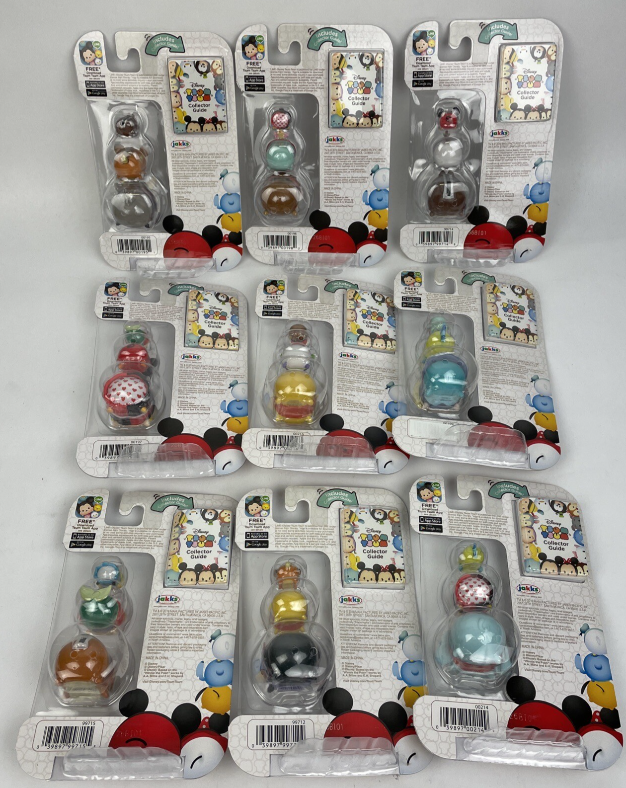 Disney Tsum Tsum Series 2 Three Stack Pack Vinyl Mini Toys Lot of 9 New Sealed