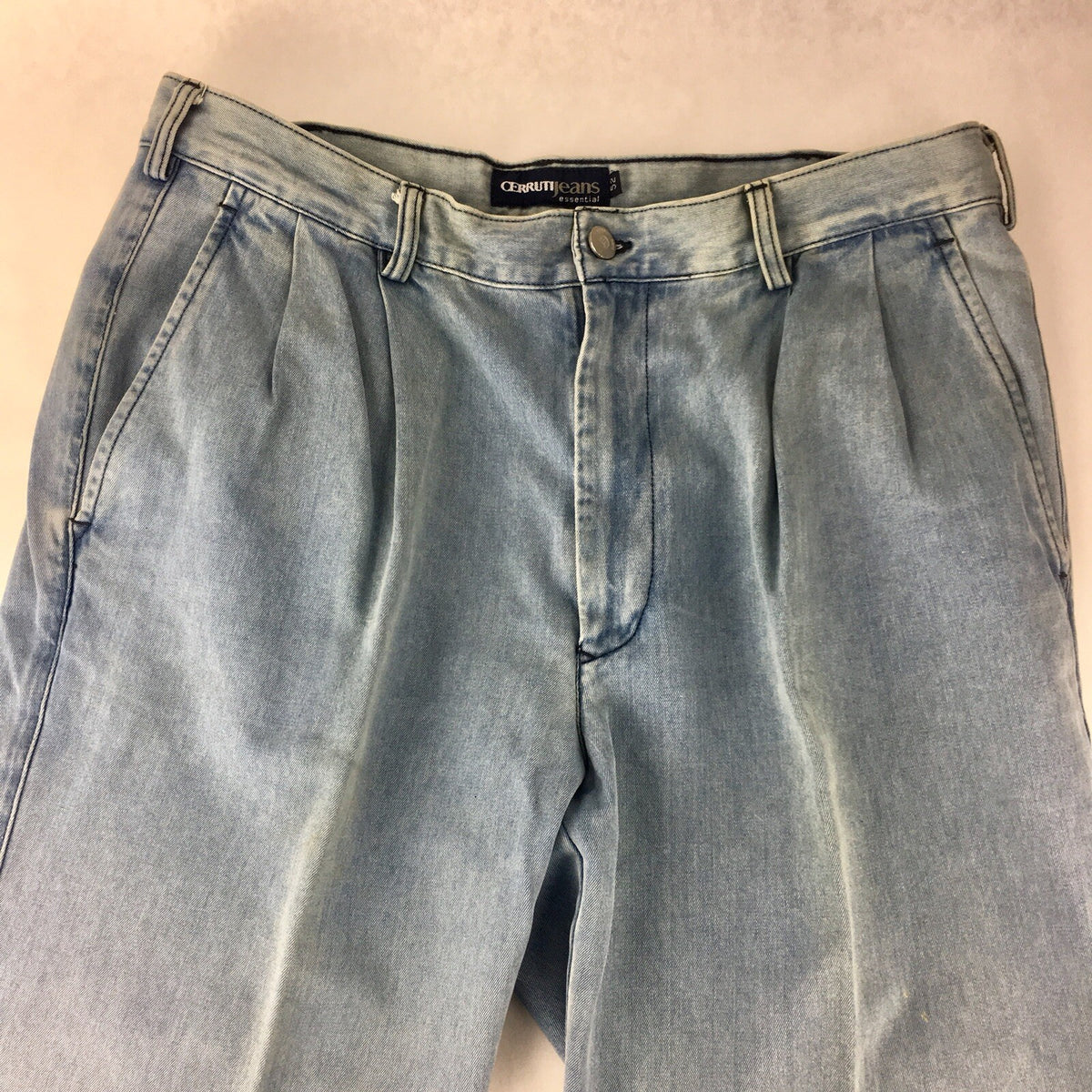 CERRUTI Essential Light Wash Blue Cotton Denim Mens Jeans Straight 52