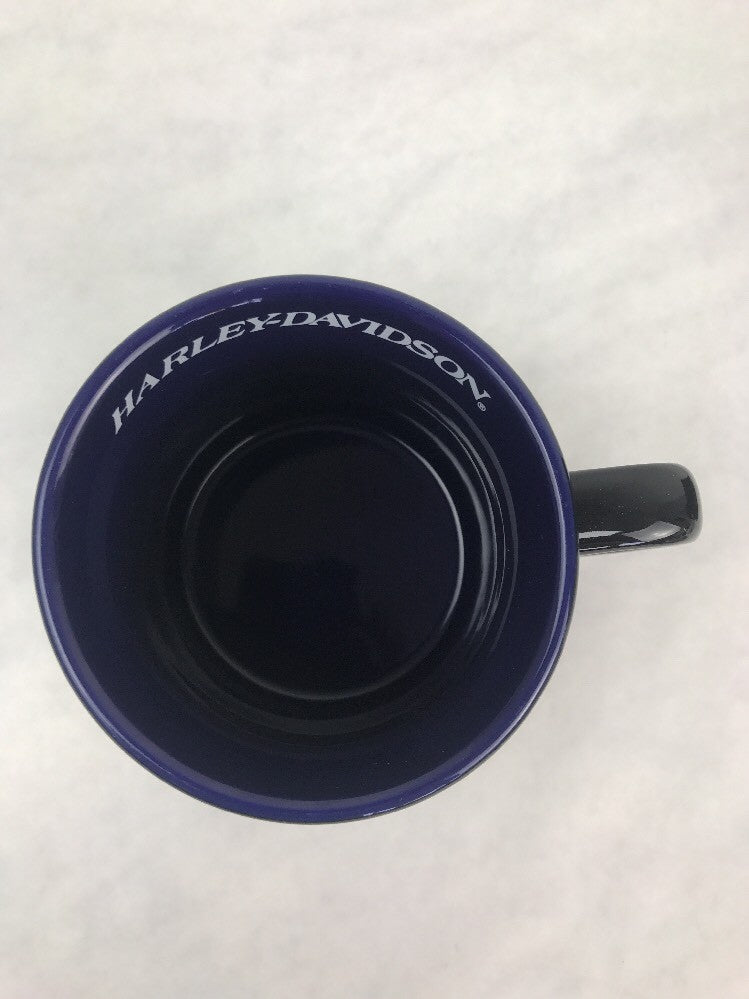 new harley davidson fat boy Raised Logo coffee mug Chrome Rare