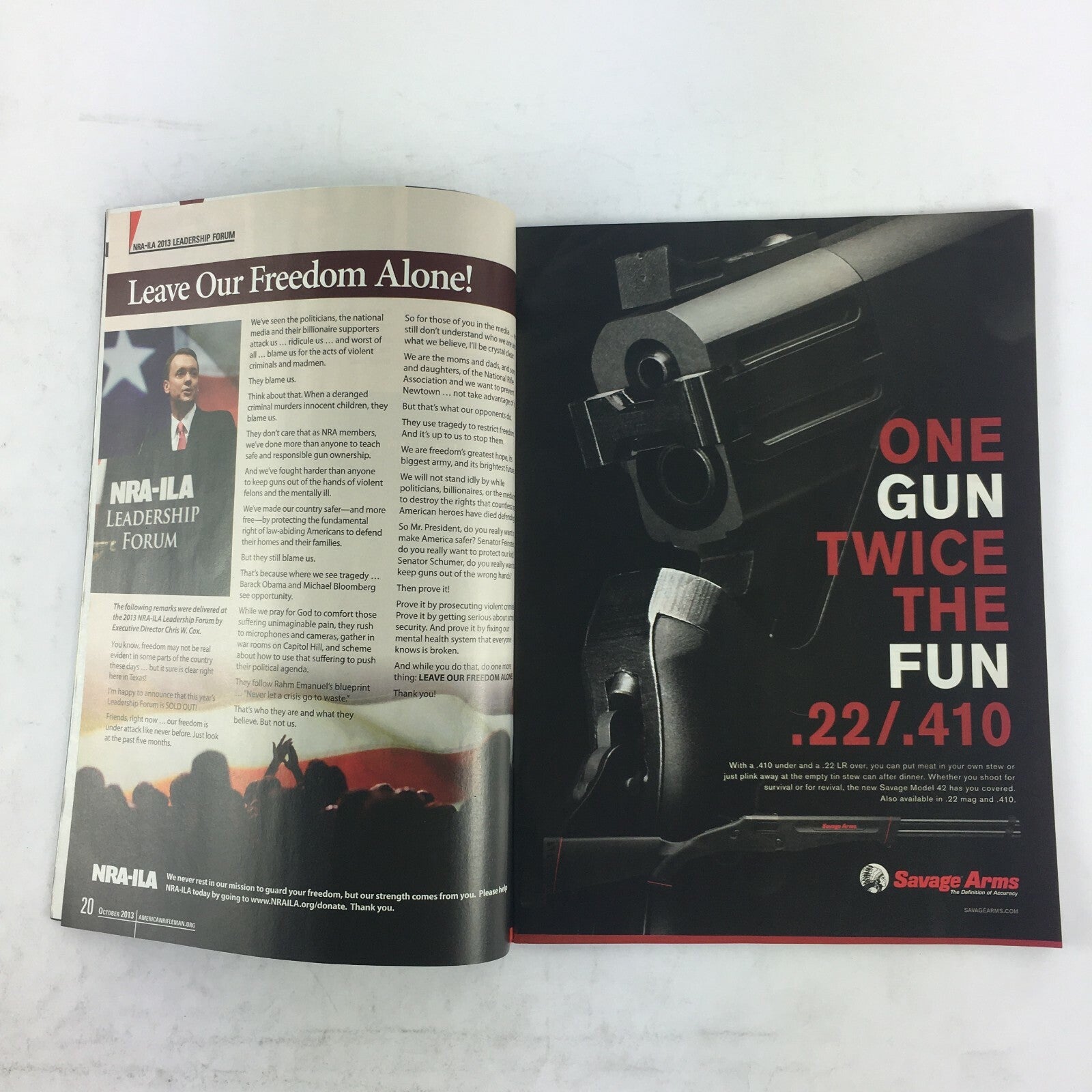 October 2013 American Rifleman Magazine Banned Guns Raffle 12 Great Guns