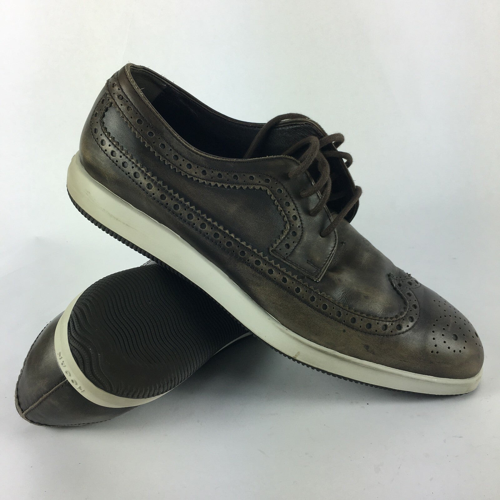 Genuine Hogan Stylish Sneakers Style Black Shoes for Men Size 10