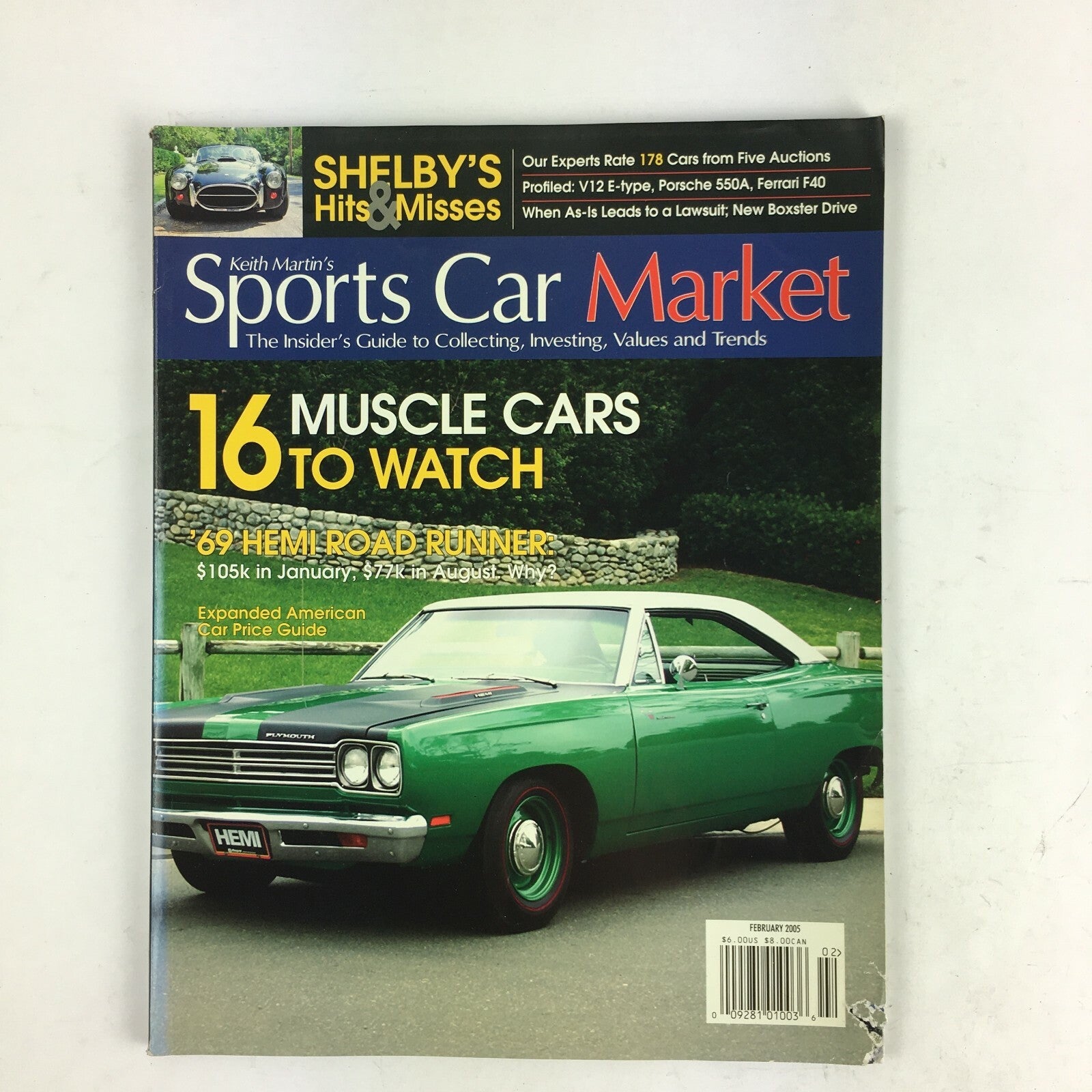 February 2005 Sports Car Market Magazine 16 Muscle Cars to Watch Hemi RoadRunner