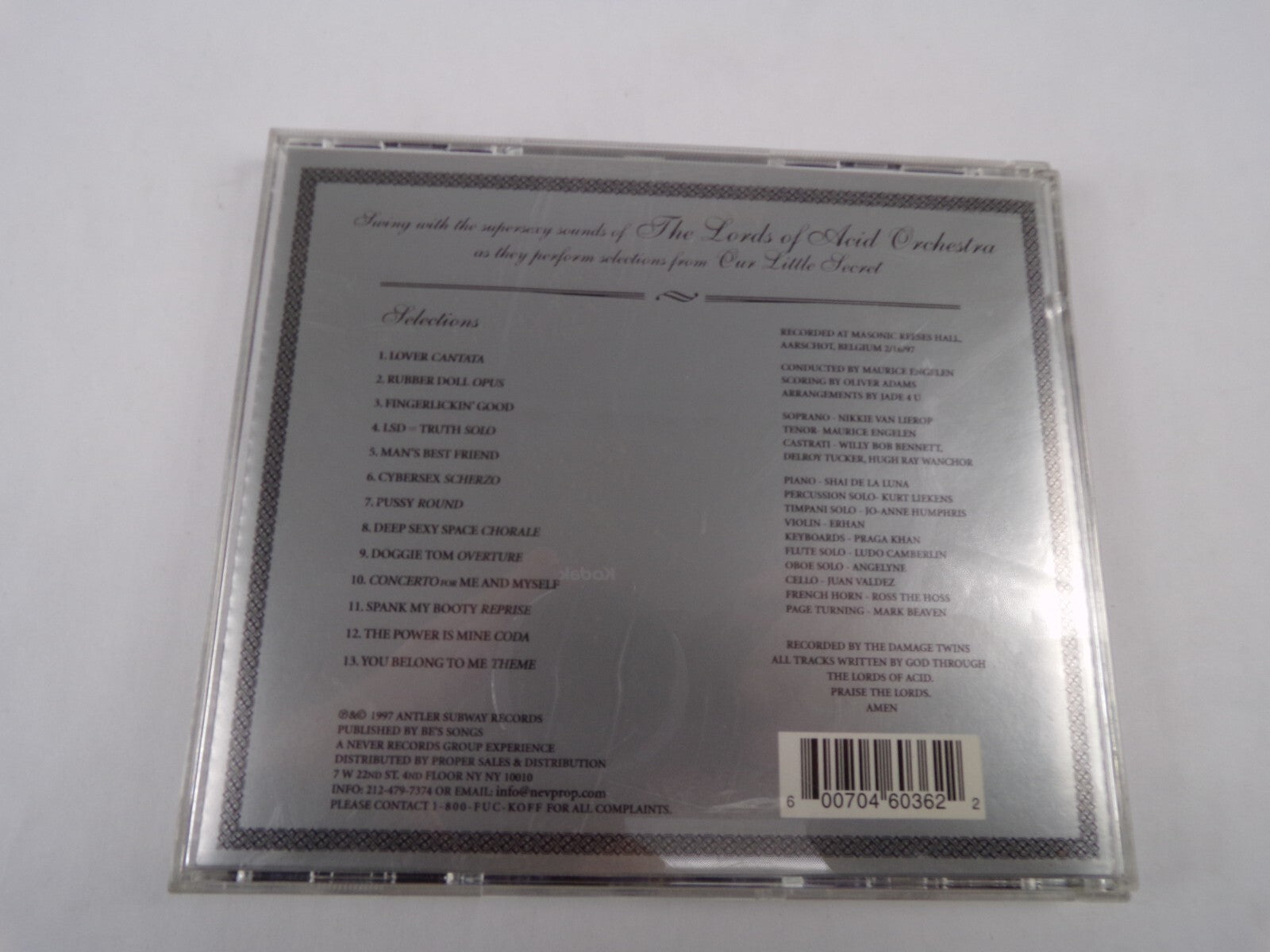 Our Little Secret Lover Cantata Rubber Doll Opus Man's Best Friends CD#58