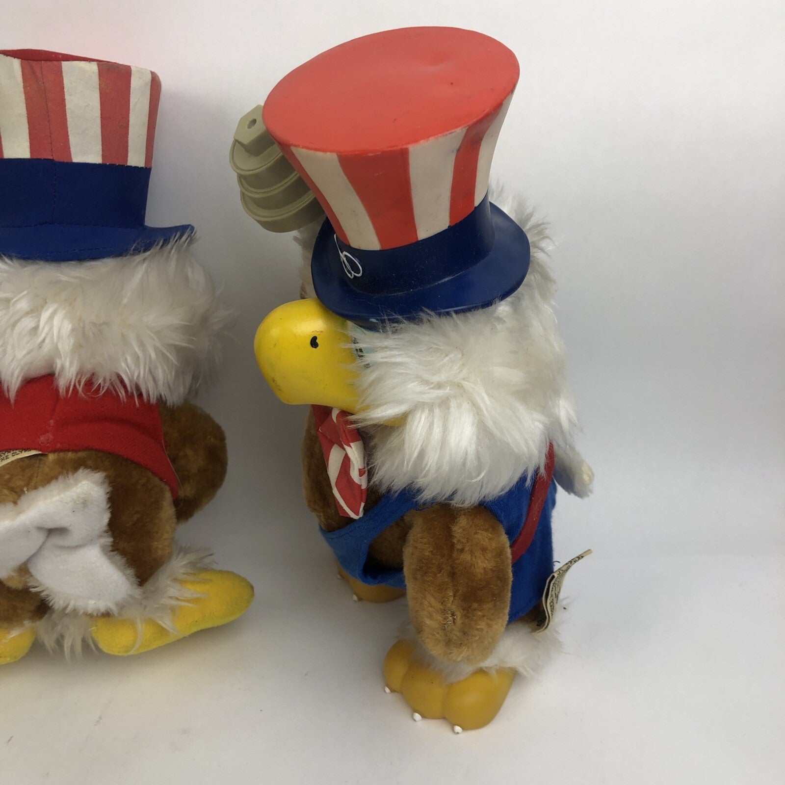 2 x SAM The Olympic Eagle Los Angeles Mascot 80/84 Plush #8330 Weightlifting +