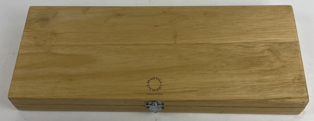 Martha Stewart 2 pc set with 8" Santoku Knife & Carving Fork w Wood Case - LOOK
