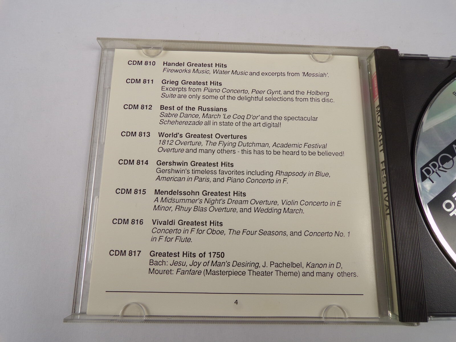 Mozart Festival Overture To The Magic Flute K.620 RoNdo In D, K. 184 CD#22