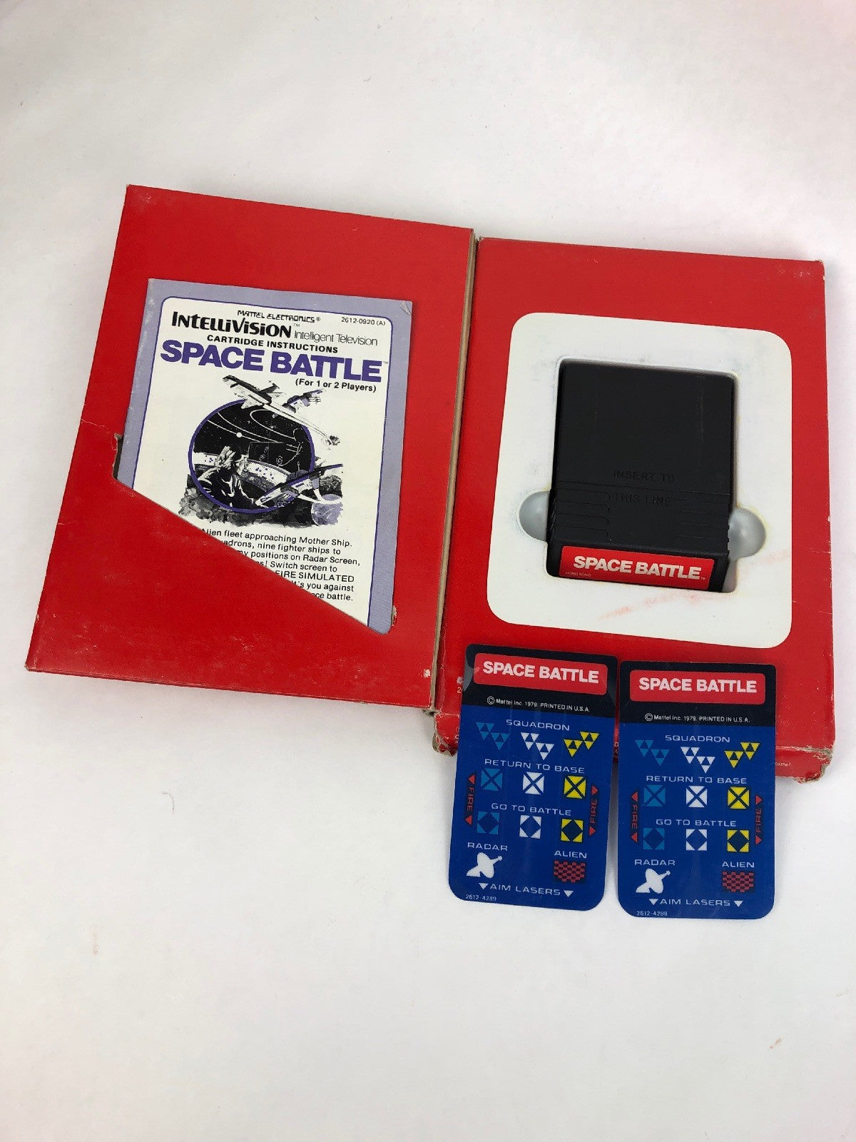 Mattel Electronics Intellivision Video Game Space Battle IOB Manual 2 overlays