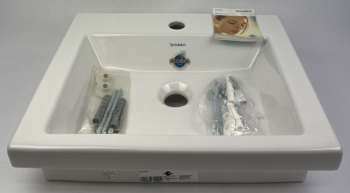 Duravit 079050 00 001 White Wall-Mount Sink Wash Basin 19.5" w/ Wonder Gliss