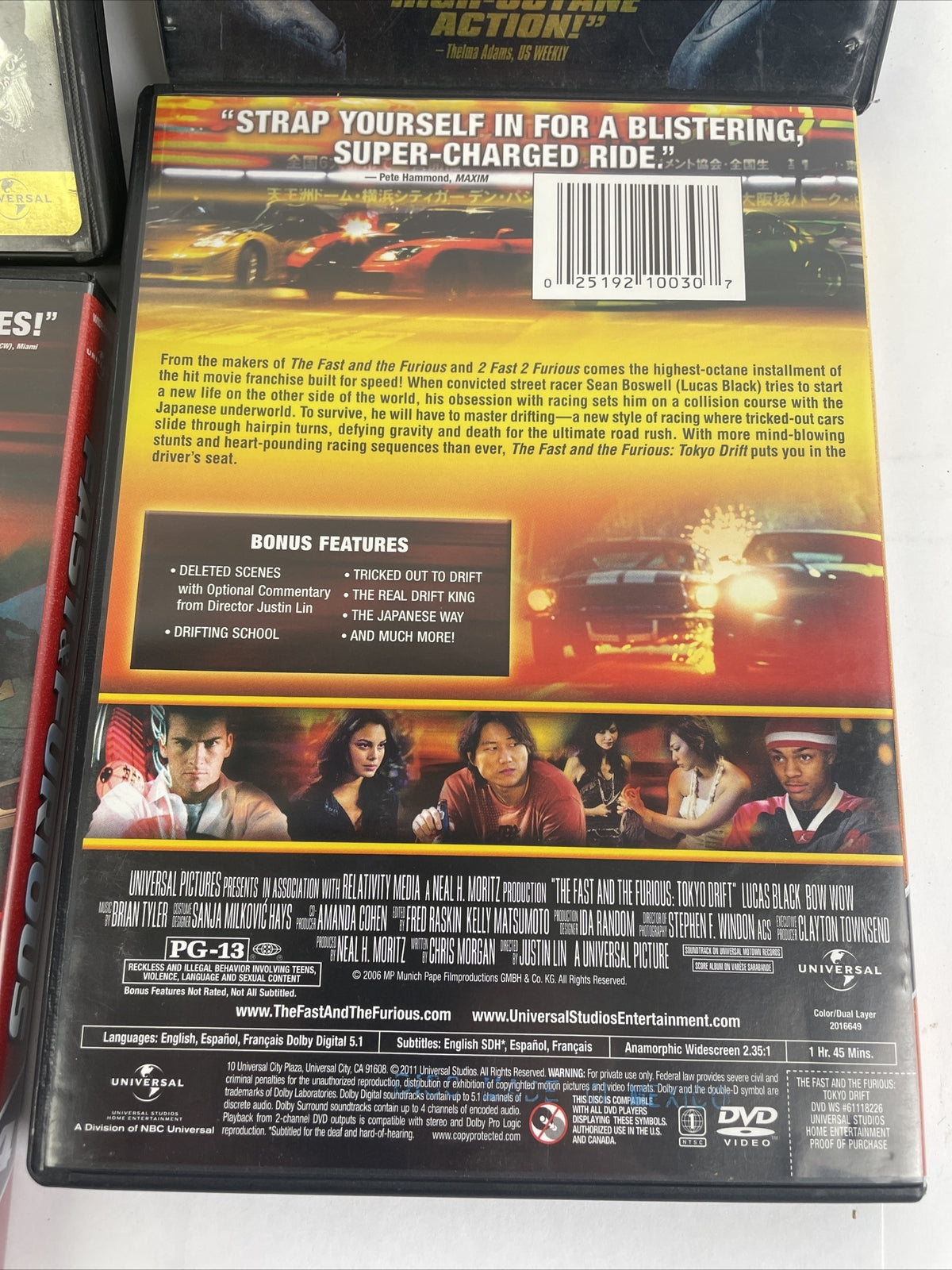 The Fast and The Furious Fast & Furious 4 DVD Lot Tokyo Drift 2 Fast 2 Furious