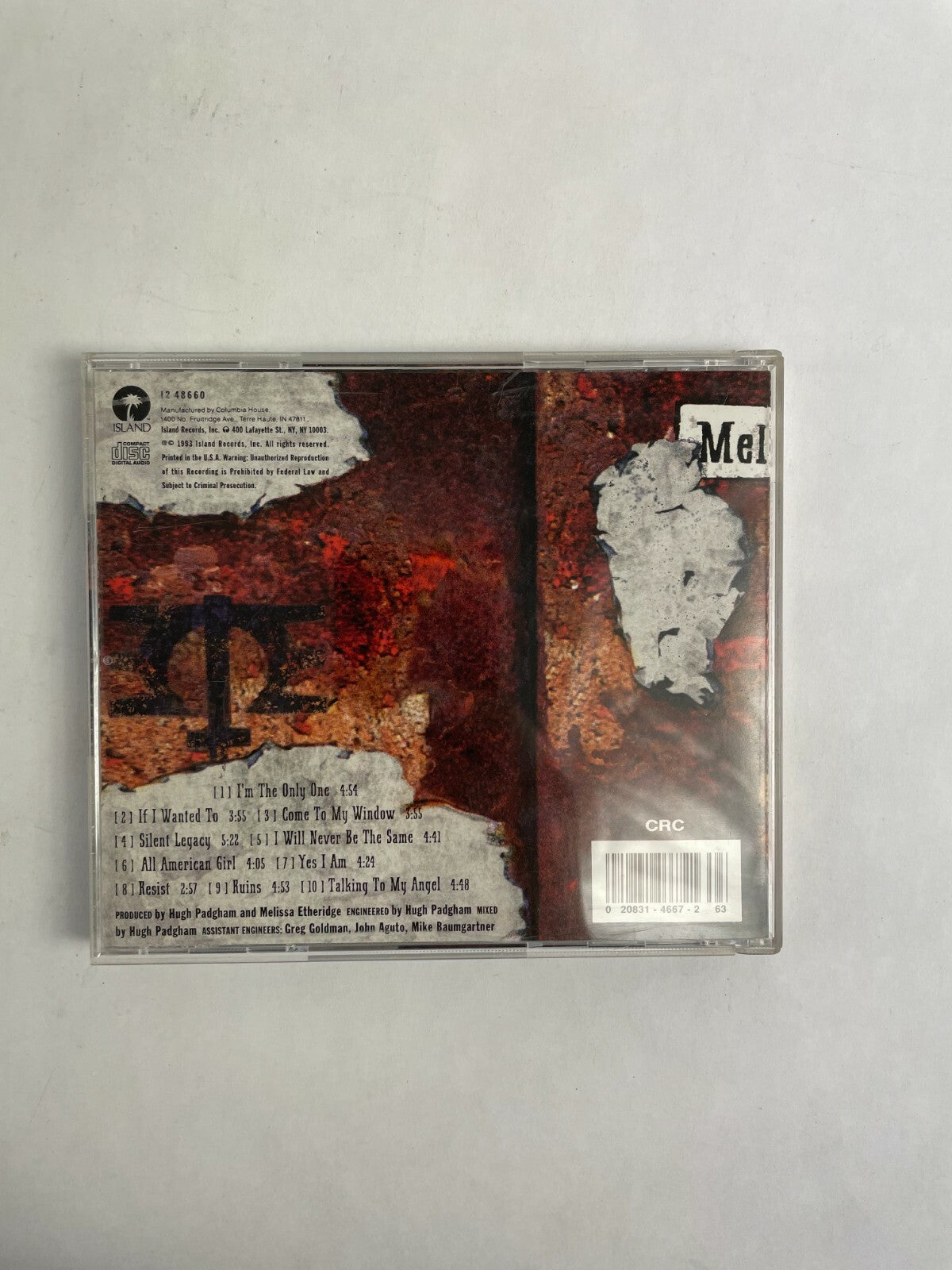 Melissa Etheridge Yes I Am Melissa CD Q2