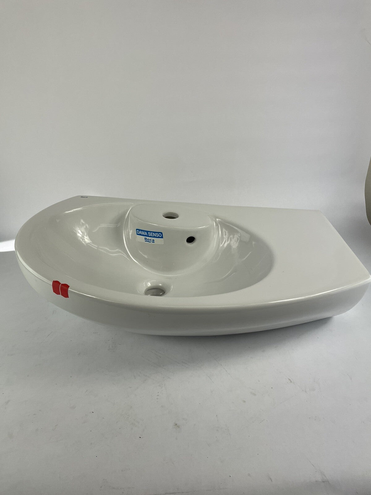 Roca DAMA SENSO-COMPACT Angular washbasin 27" x 17" White Porcelain vessel sink.