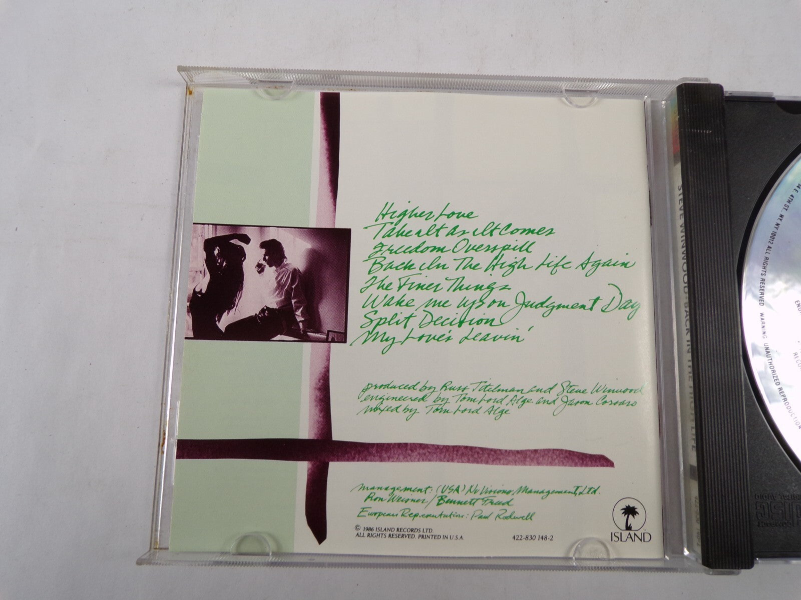 Steve Winwood Back In The High Life Higher Love Take It As It Comes CD#56