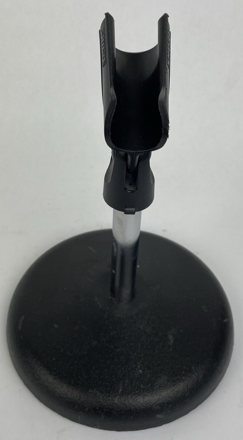 Vintage OEM Atlas DS-5 Microphone desk stand D7-5 DS-10 w Shure Mic Clip 4