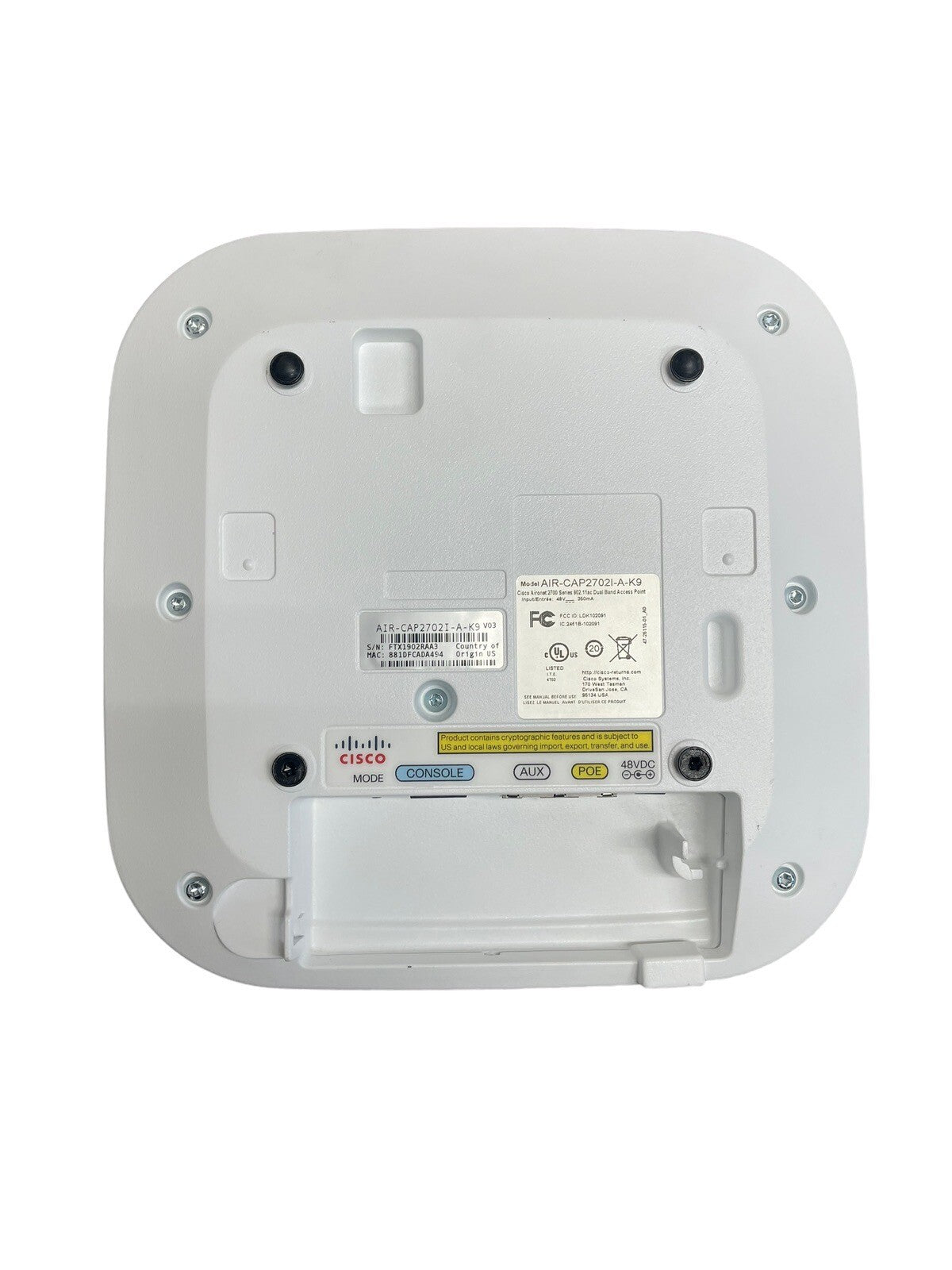 Cisco AIR-CAP2702i-A-K9 PoE Aironet 2700 Wireless Access Point Controller-Based