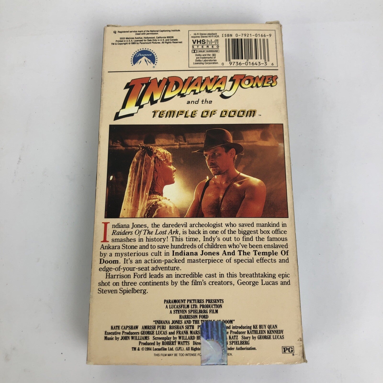 Indiana Jones and the Temple of Doom VHS Paramount Home Video Harrison Ford LOOK