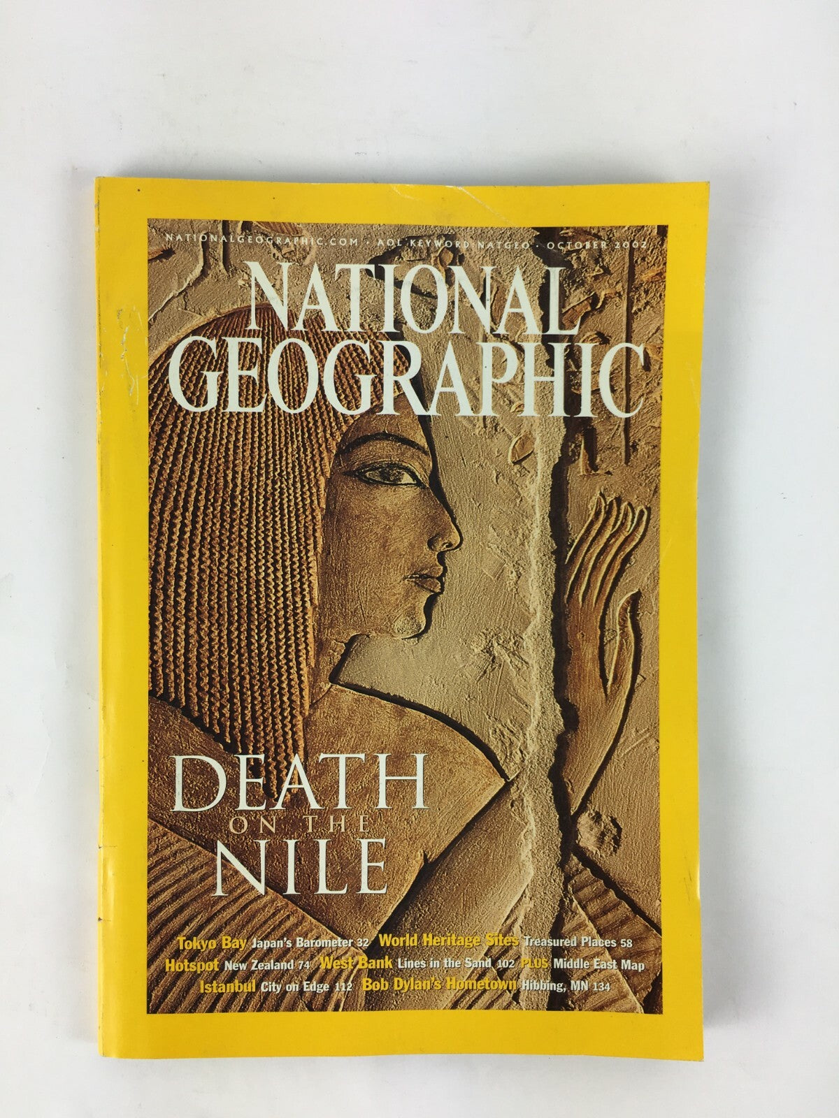 October 2002 National Geographic Magazine Death on the Nile Tokyo Bay Bob Dylans