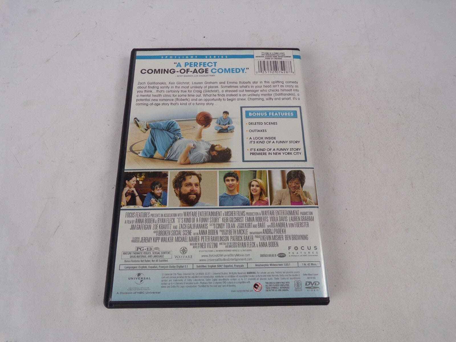 It's Kind Of A Funny Story Keir Gilchrist Emma Robert Zach GalifianakiDVD Movies