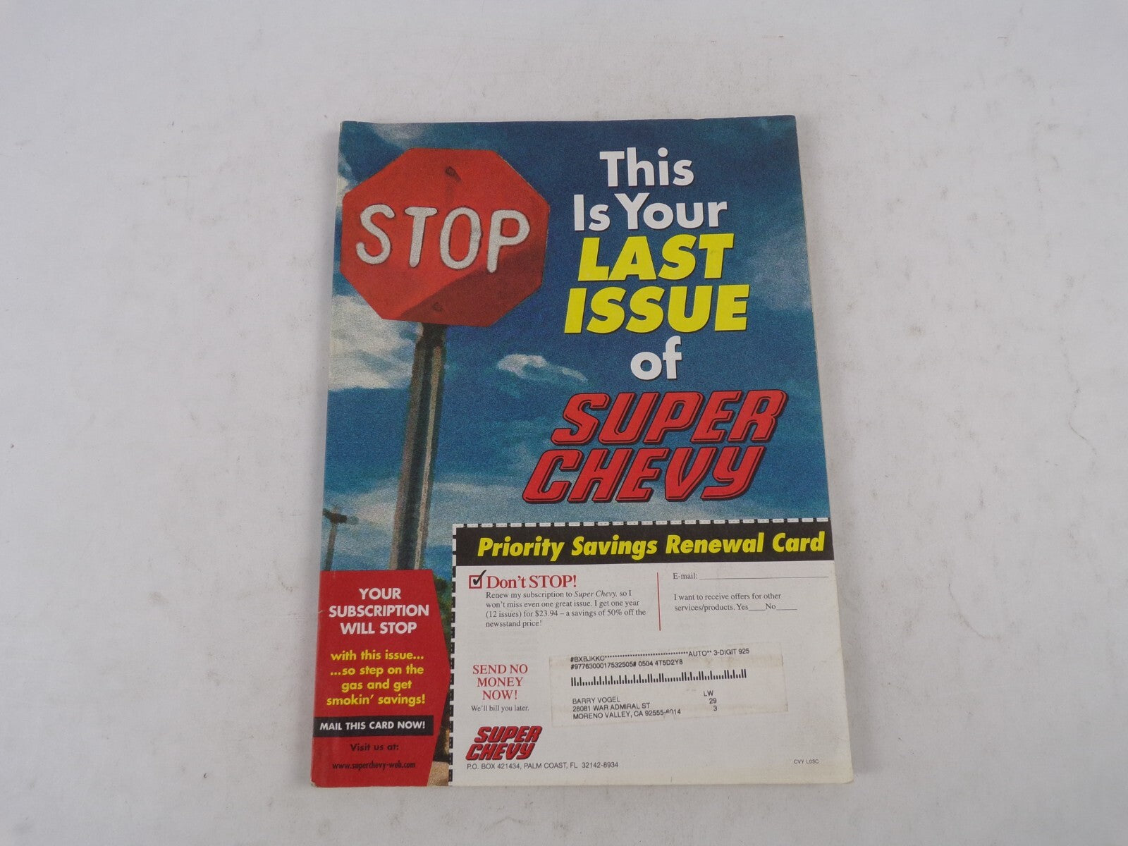 January 1998 Super Chevy Stop This Is Your Last Issue Of Super Chevy Priority
